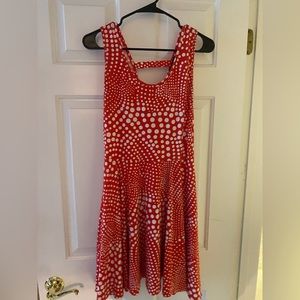 Red and white polka dot dress